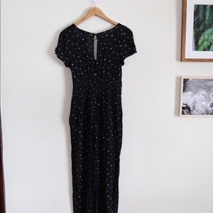 Navy blue jumpsuit with Floral design